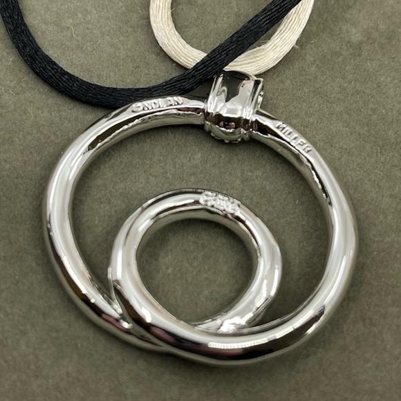 Nolan Miller Pave Circle Pendant Necklace Set – 16", 4 Cords, Box & Certificate - Picture 7 of 12